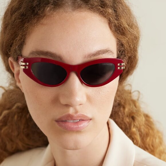 BRAND NEW Dior DIORSIGNATURE B1U 35C0 Shiny Red Green Women Butterfy Sunglasses - Picture 11 of 11